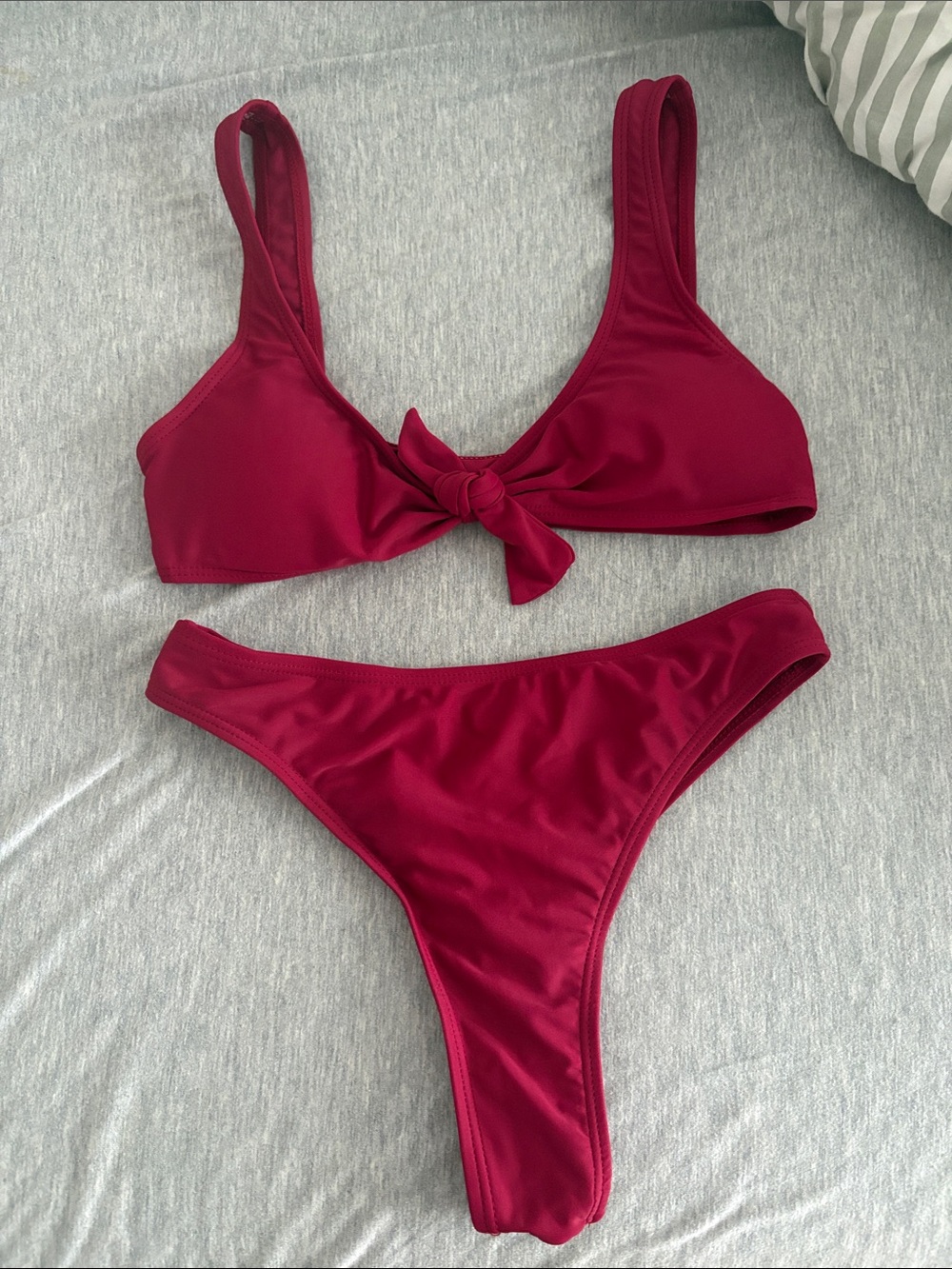 Amazon Women's Red Knot Front Bikini Set